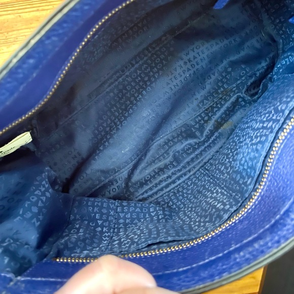 KATE SPADE Cobalt Blue Pebbled Leather Handbag - Picture 10 of 16